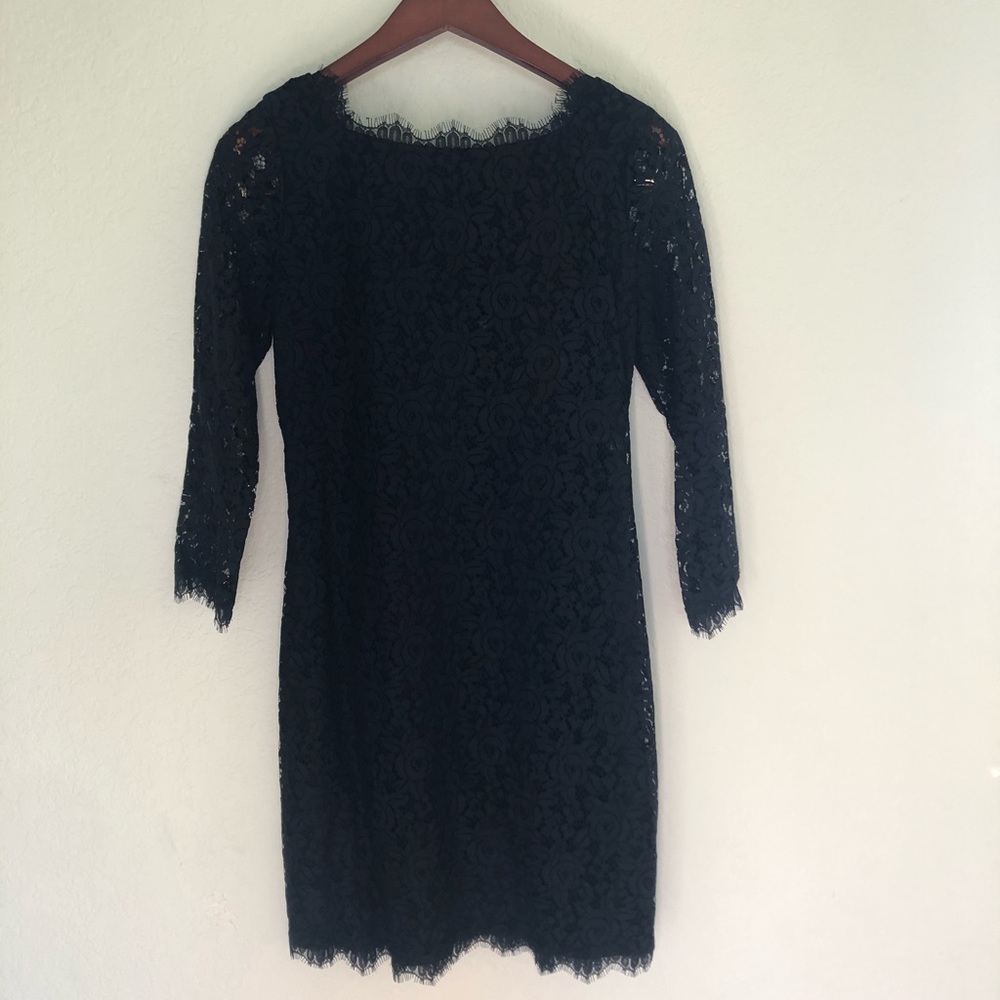 Lace black cocktail dress